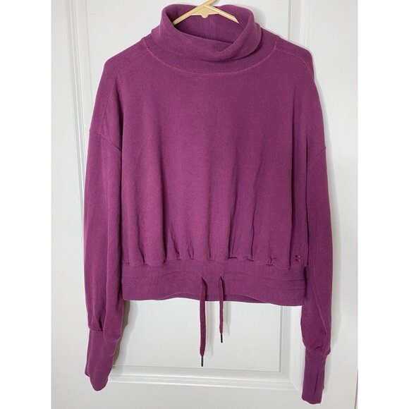 NWT Sweaty Betty Melody Luxe Fleece Pullover Pink Sweatshirt Sz Small Turtleneck - Picture 2 of 13